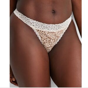 State of Day Women's Cotton Blend Lace-Trim Thong Underwear, Multi Animal, NWT